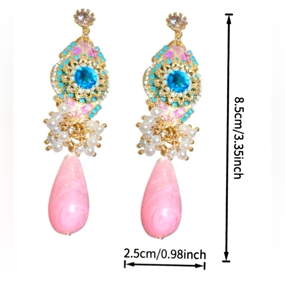 Elegant Butterfly Floral Tassel Statement Earrings – Soft Girl Luxury Style - Picture 5 of 7
